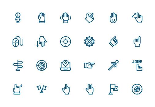 24 Icons for Pointer in Thick Line Line Format High-Quality Icon Pack vector