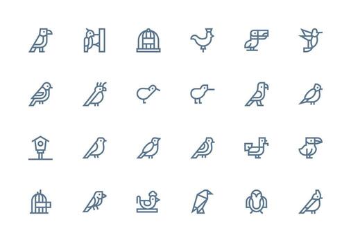 Avian featuring 24 Icons in Thick Line Line Design Well-Structured Icons for Creative Use vector