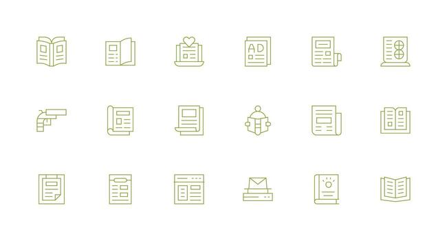 Minimal Line Icons from Magazine Set with 18 Vectors Multi-Purpose Icon Set