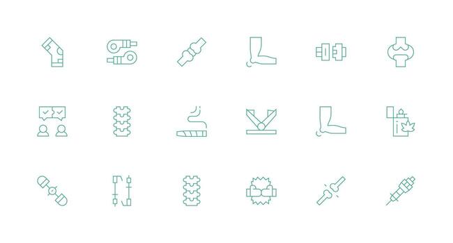 18 Icons for Joint in Minimal Line Format Interface Icon Collection vector
