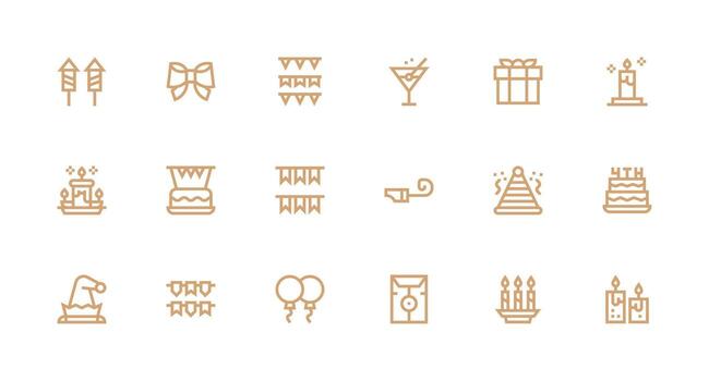 fuerte carrera línea íconos desde festivo conjunto con 18 vectores funcional icono serie