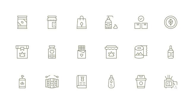 Minimal Line Icons from Packaging Set with 18 Vectors Multi-Style Icon Collection