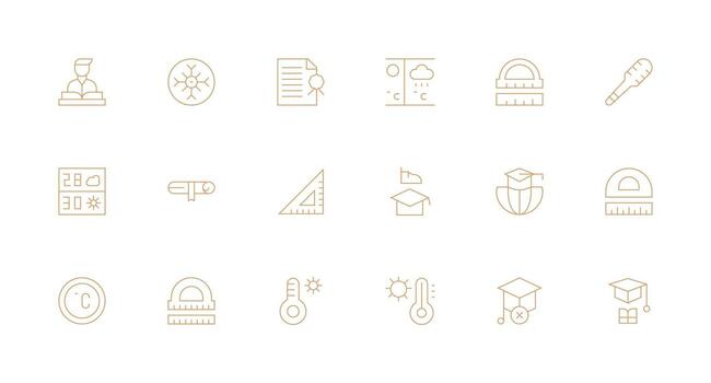 18 Icons for Degree in Minimal Line Format Icon Collection Set vector