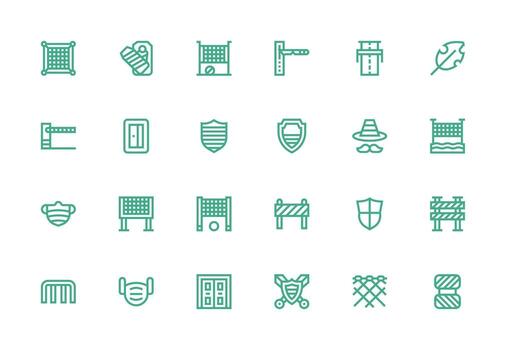 24 grueso línea línea íconos para barrera gráficos tablero icono serie vector