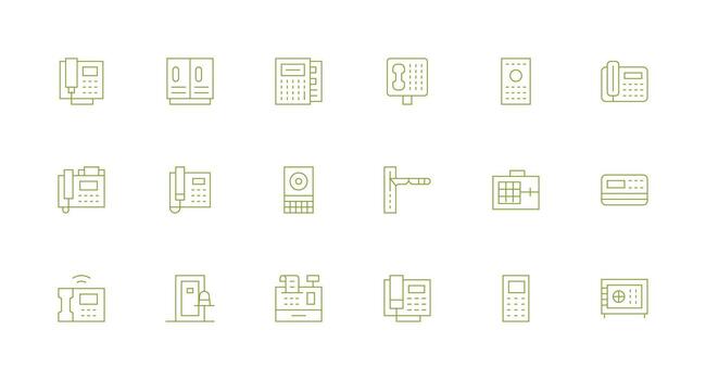 18 teclado íconos en mínimo línea estético alta resolución íconos para ninguna plataforma vector