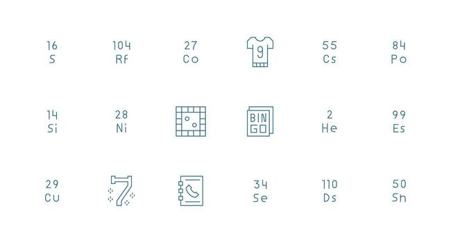 Number Icon Collection with 18 Minimal Line Designs Balanced Icon Set for Functional Design vector