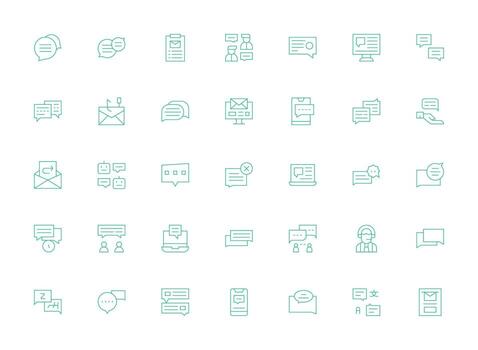 Reply Icon Set with 35 Light Line Graphics Multi-Purpose Icon Pack for Templates vector