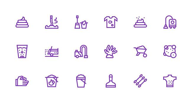 fuerte carrera línea estilo suciedad íconos con 18 vectores completamente editable icono conjunto para web