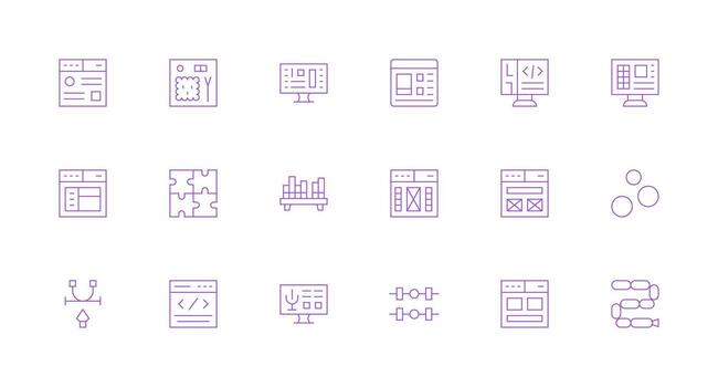 18 Minimal Line Style Icons from Elements Collection Optimized Icon Pack for Digital Products vector