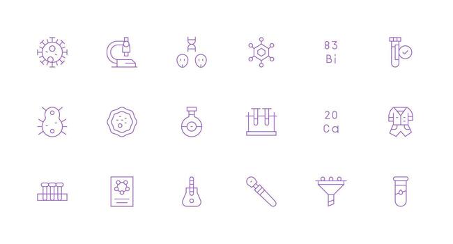 Minimal Line Style Scientific Icons with 18 Vectors High-Resolution Icons for Any Platform