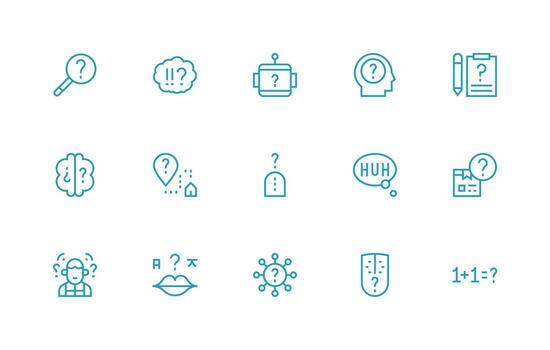 15 Regular Line Icons for Unknown Graphics Multi-Purpose Icon Set vector