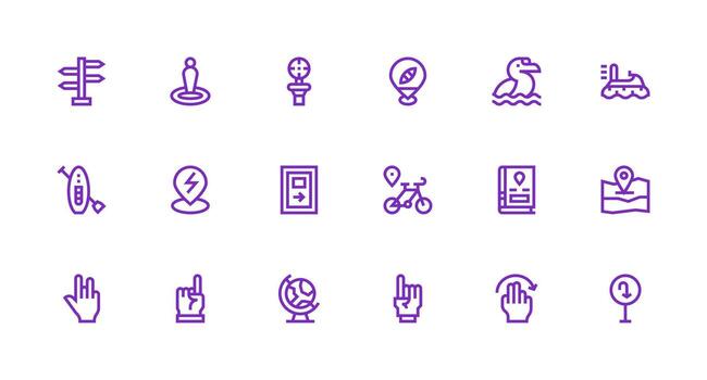 Navigation featuring 18 Icons in Strong Stroke Line Design UI Icon Set vector