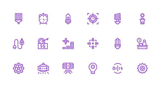 Strong Stroke Line Icons from Efficient Set with 18 Vectors Fully Editable Icon Set for Web