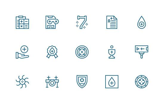 15 Regular Line Designs for Plus Icons Neat Icon Set vector