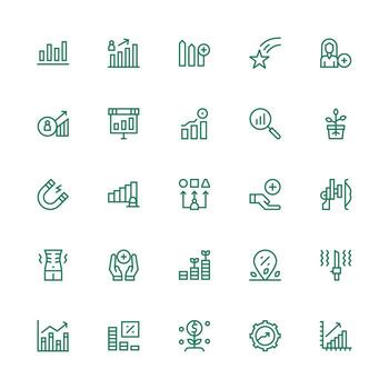 medio carrera contorno estilo incrementar íconos con 25 vectores lleno icono biblioteca para ui diseñadores