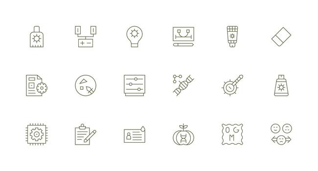 18 Minimal Line Style Icons from Modification Collection Creative Icon Set vector