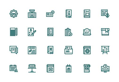 24 Thick Line Line Vectors for Documentation Theme Clean Icon Set Icon Pack for UI Projects