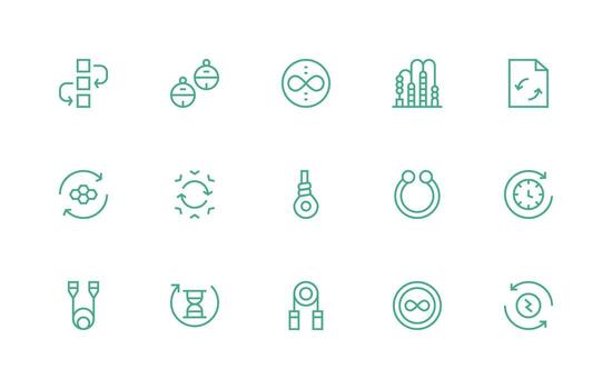 Regular Line Icons from Loop Set with 15 Vectors Clean Icon Collection for Web Use