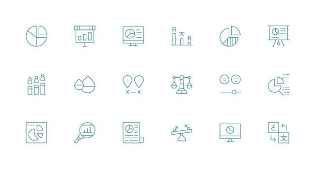 18 Icons for Comparison in Minimal Line Format Compact Icon Pack vector
