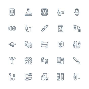 Medium Stroke Outline Icons from Connector Set with 25 Vectors Icon Set for Apps