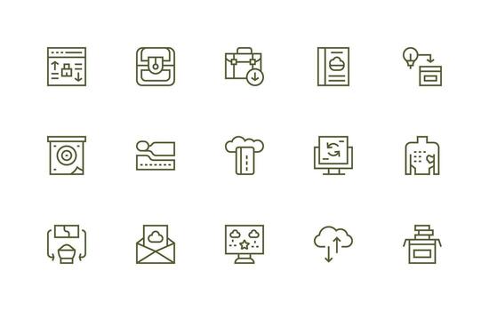 Cloud Storage Set with 15 Regular Line Icons Multi-Style Icons for Creative Projects vector