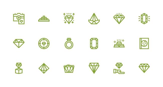 Precious featuring 18 Icons in Strong Stroke Line Design High-Resolution Icons for Any Platform vector