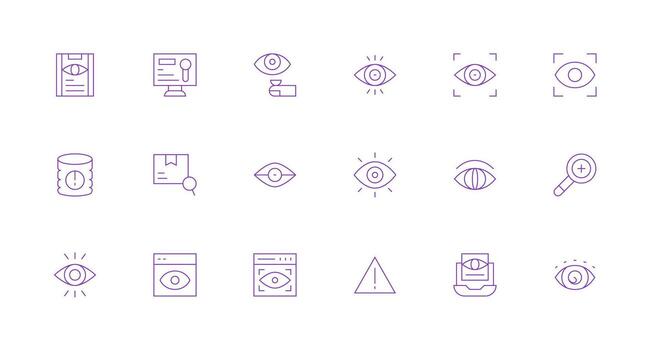 Inspect including 18 Minimal Line Illustrations Core Icon Collection for Daily Tasks vector