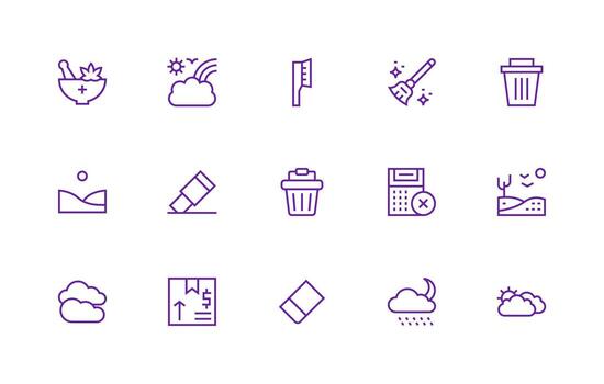 Clear including 15 Regular Line Illustrations Essential Icons for Rapid UI Building vector