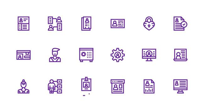 personal datos conjunto con 18 fuerte carrera línea íconos equilibrado icono conjunto para funcional diseño vector