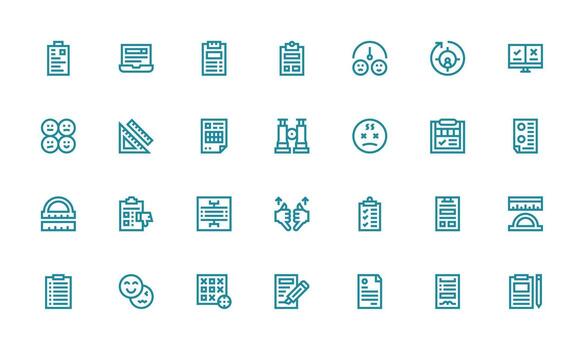 28 Bold Line Icons for Survey Graphics Minimal Icon Set for Interface Projects vector