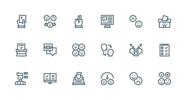 Strong Stroke Line Icons from Poll Set with 18 Vectors Display Icon Pack