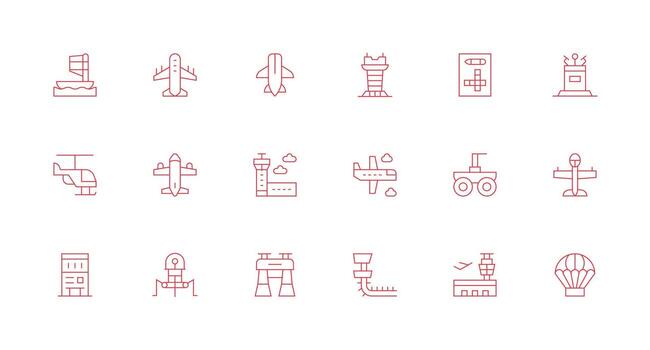 Minimal Line Style Landing Icons with 18 Vectors Digital Product Icons for Fast Delivery