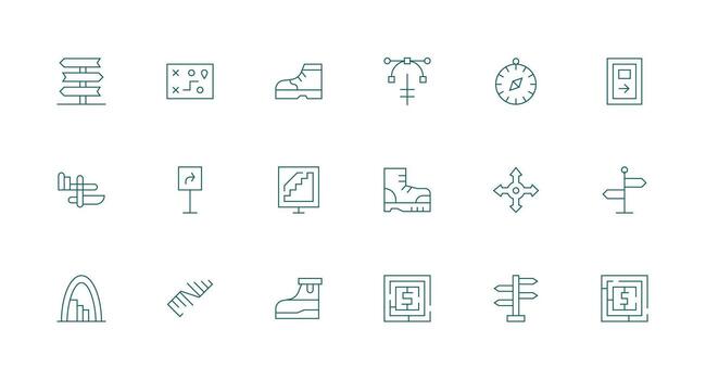 18 Minimal Line Vectors for Path Theme Smart Icon Collection