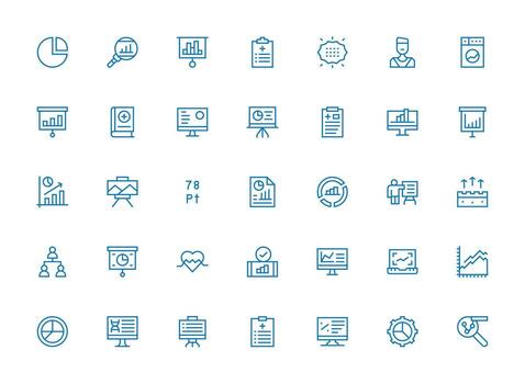 35 regular limpiar línea estilo íconos desde gráfico colección alta resolución íconos para ninguna plataforma vector