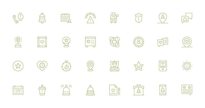 importante icono conjunto con 32 Delgado línea gráficos reutilizable icono conjunto vector