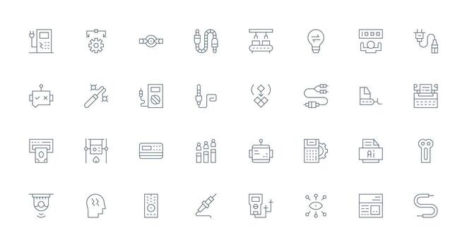 32 Delgado línea vectores para salida tema pulcramente diseñado íconos para web plataformas