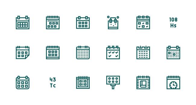 Strong Stroke Line Icons from Events Set with 18 Vectors Full Icon Library for UI Designers