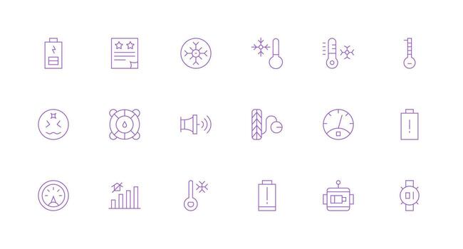 18 Minimal Line Vectors for Low Theme Scalable Icons for Cross-Platform Interfaces