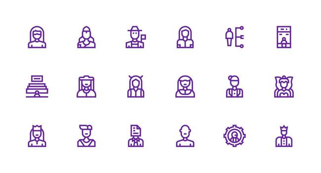 18 Strong Stroke Line Style Icons from Administrator Collection Icons Built for Visual Consistency Pack vector