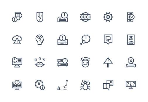 24 Thick Line Line Icons for Issue Graphics Digital Product Icons for Fast Delivery vector