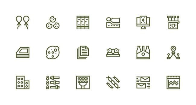 18 fuerte carrera línea vectores para múltiple tema esencial íconos para rápido ui edificio