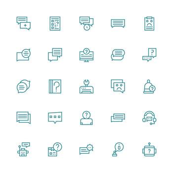 Medium Stroke Outline Icons from Support Request Set with 25 Vectors Flexible Icon System for Web Interfaces