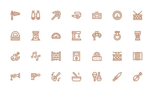 Bold Line Icons from Instrument Set with 28 Vectors Icon Set for Projects