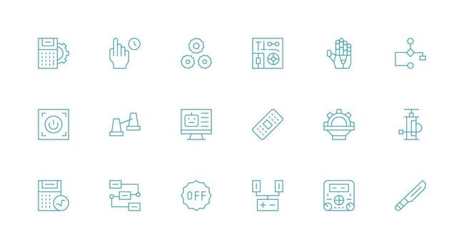 18 Minimal Line Designs for Operation Icons Interface Icon Collection for Daily Projects vector