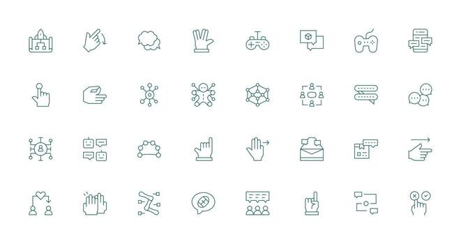 32 Delgado línea estilo íconos desde Interacción colección lleno icono biblioteca para ui diseñadores vector