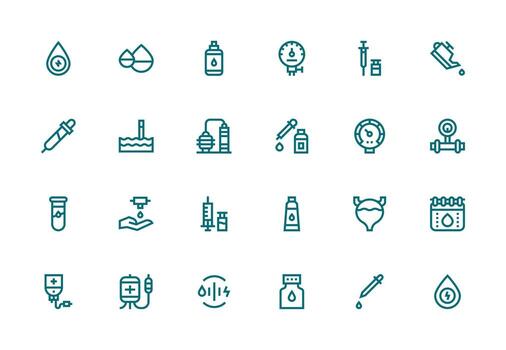 24 Thick Line Line Designs for Fluid Icons Scalable Icons for Cross-Platform Interfaces vector