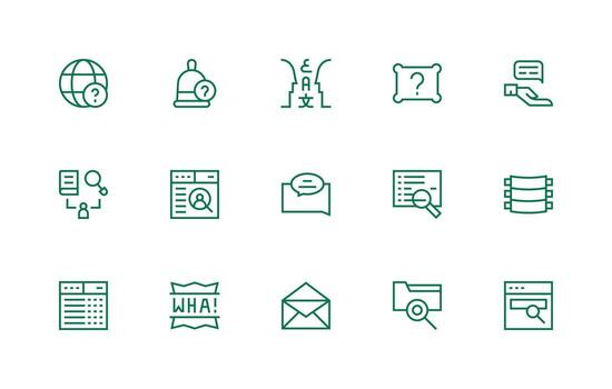 Query Visual Pack containing 15 Regular Line Icons Creative Icon Set vector