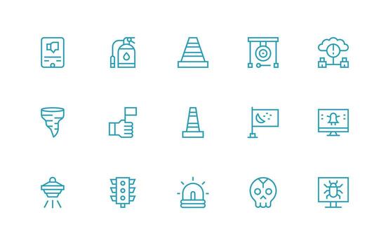 15 Regular Line Icons for Alert Graphics Quick Access Icons for UI Development vector