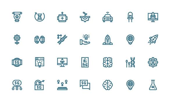 Innovation Icon Set with 28 Bold Line Graphics Icon Set for Web vector