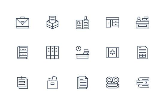 15 Icons for Papers in Regular Line Format Creative Icon Set vector